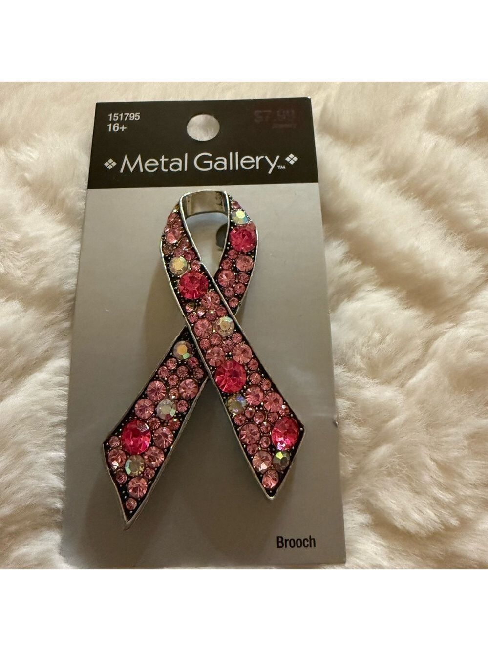 Gallery Pink and Silver Crystal Brooch